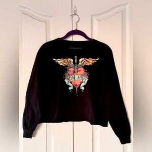 Bon Jovi girls 11/12 long sleeve slightly cropped t-shirt